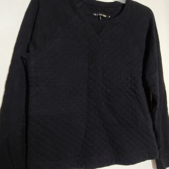Rag and bone jean quilted sweatshirt black sweater - Picture 8 of 12